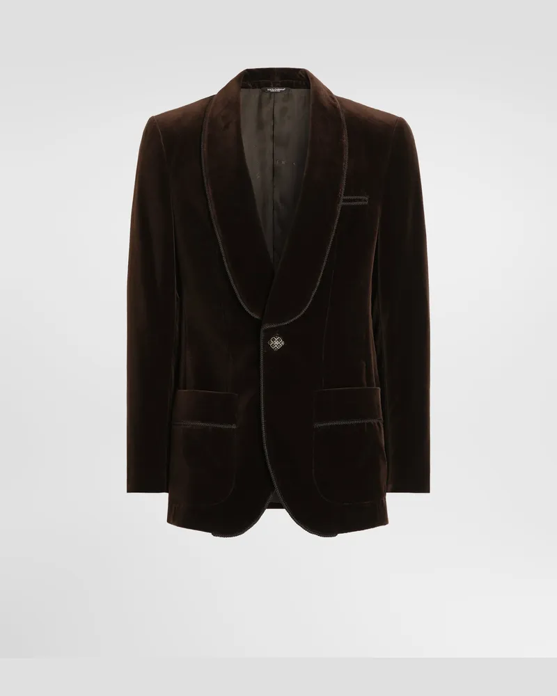 Dolce & Gabbana Sakko Aus Samt, Einreihig - Mann Anzüge Und Blazer Braun Braun