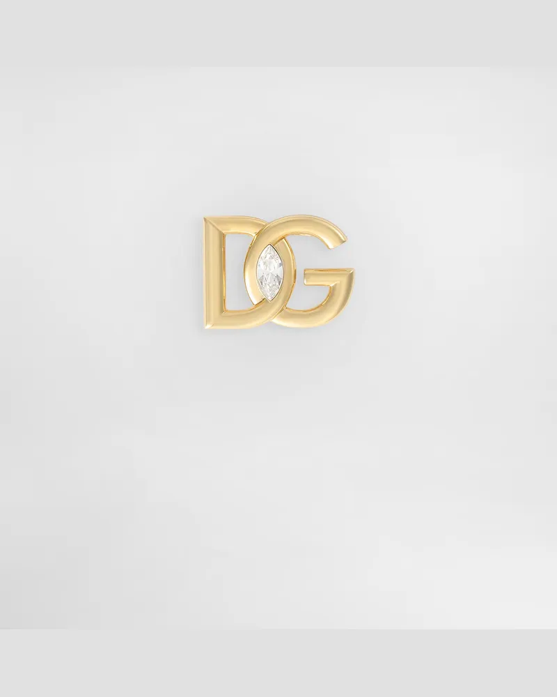 Dolce & Gabbana Rhinestone Logo Brooch - Mann Bijoux Gold Metall Gold