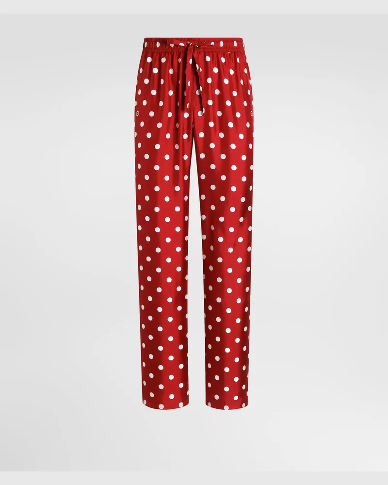 Dolce & Gabbana Hose Vanity Aus Seidentwill Mit Polka-dot-print - Mann Hosen Und Shorts Mehrfarbig Mehrfarbig