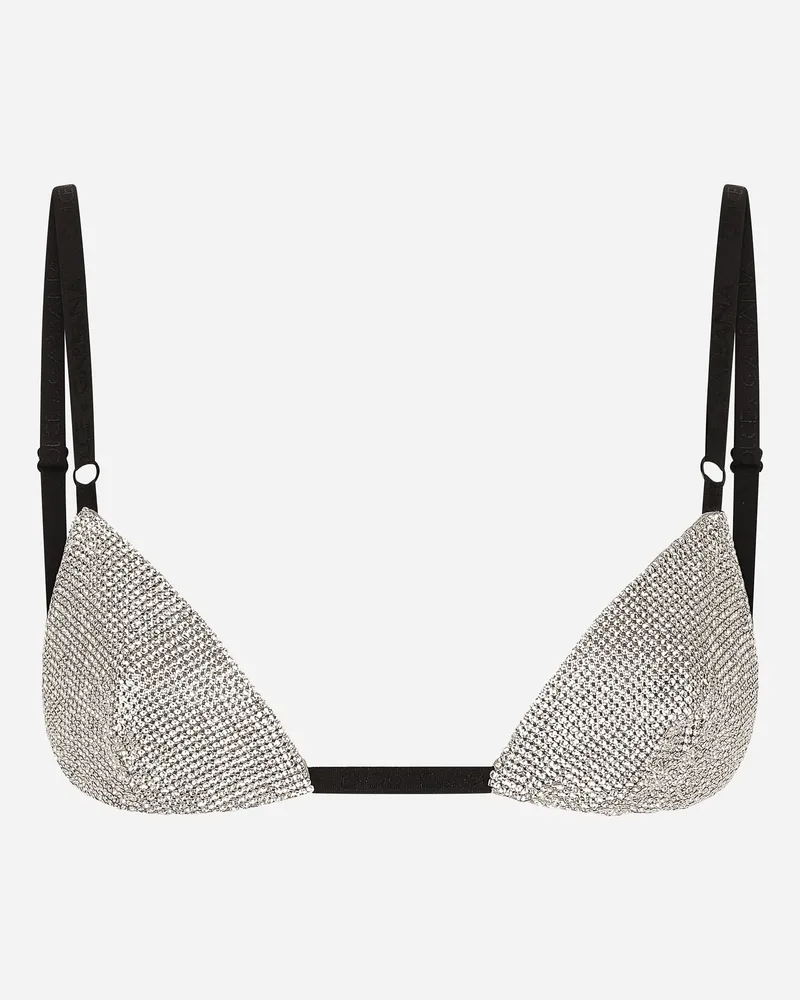 Dolce & Gabbana Crystal Mesh Bra - Frau Unterwäsche Kristall Kristall