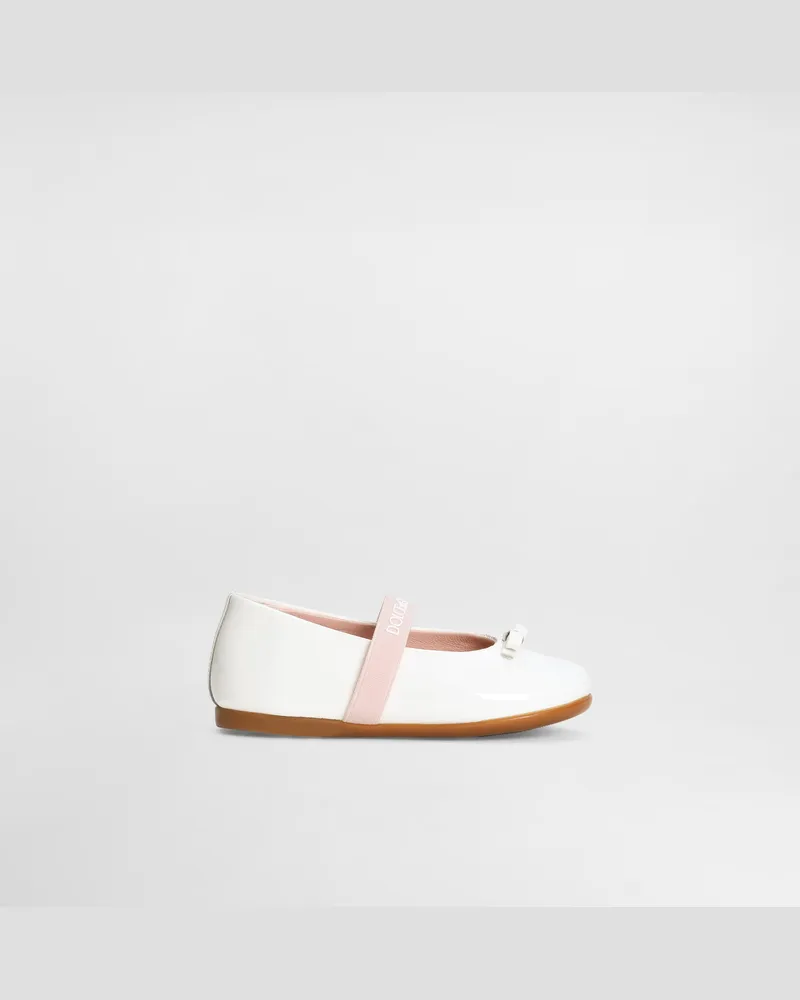 Dolce & Gabbana Ballerina Aus Lackleder - Frau Wei� Leder Weiss