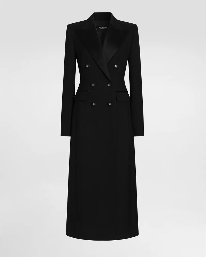 Dolce & Gabbana Mantel Dolce Aus Doppellagiger Wollgabardine Mit Zweireihiger Knopfleiste - Frau Mäntel Und Jacken Schwarz Schwarz