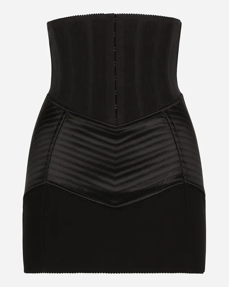 Dolce & Gabbana Kurzer Rock Mit Bustier-gürtel - Frau Röcke Mehrfarbig Schwarz