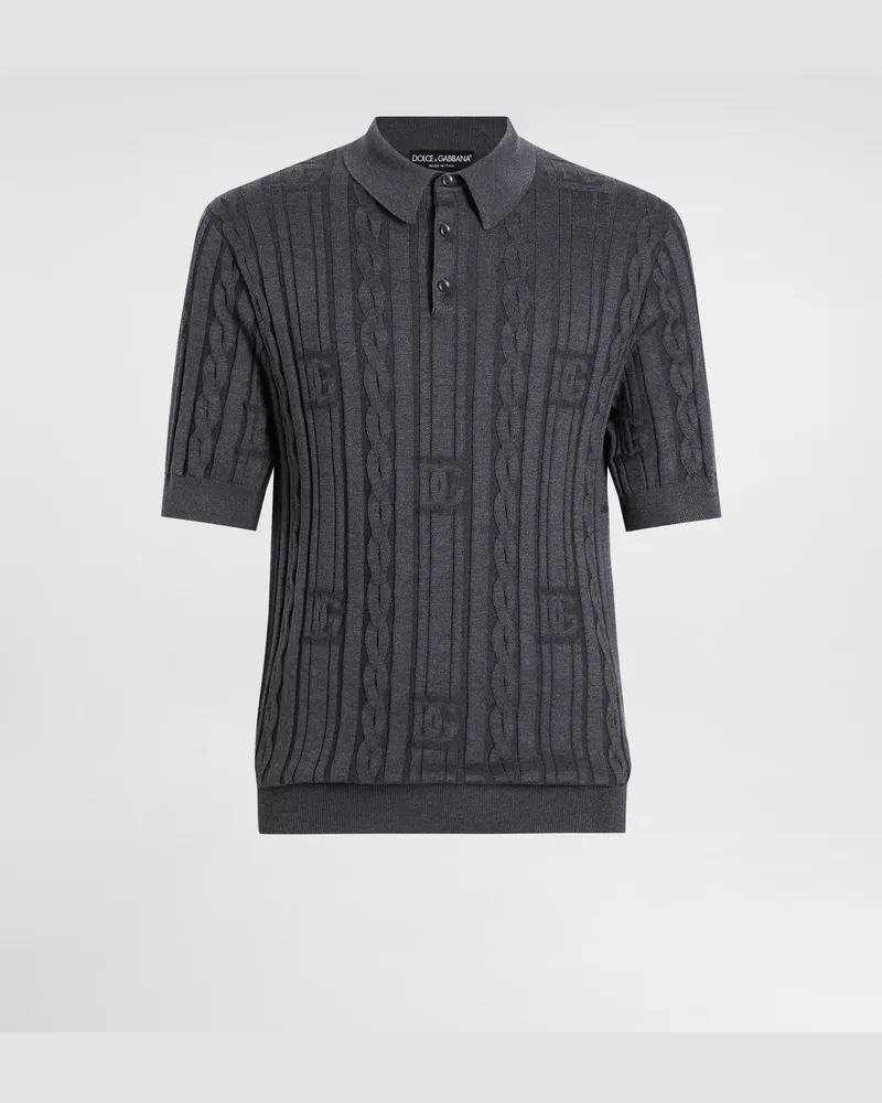 Dolce & Gabbana Poloshirt Aus Seide Und Baumwolle - Mann Strickwaren Grau Grau