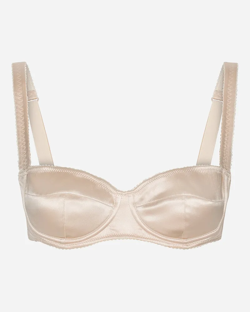 Dolce & Gabbana Balconette-bh Aus Satin - Frau Unterwäsche Puderrosa Puder