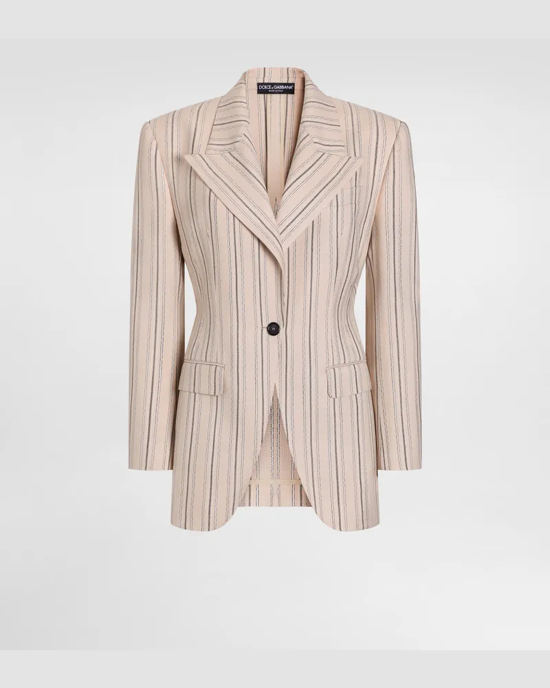 Dolce & Gabbana Single-breasted Jacket In Regimental Pinstripe - Frau Blazer #n/d Mehrfarbig