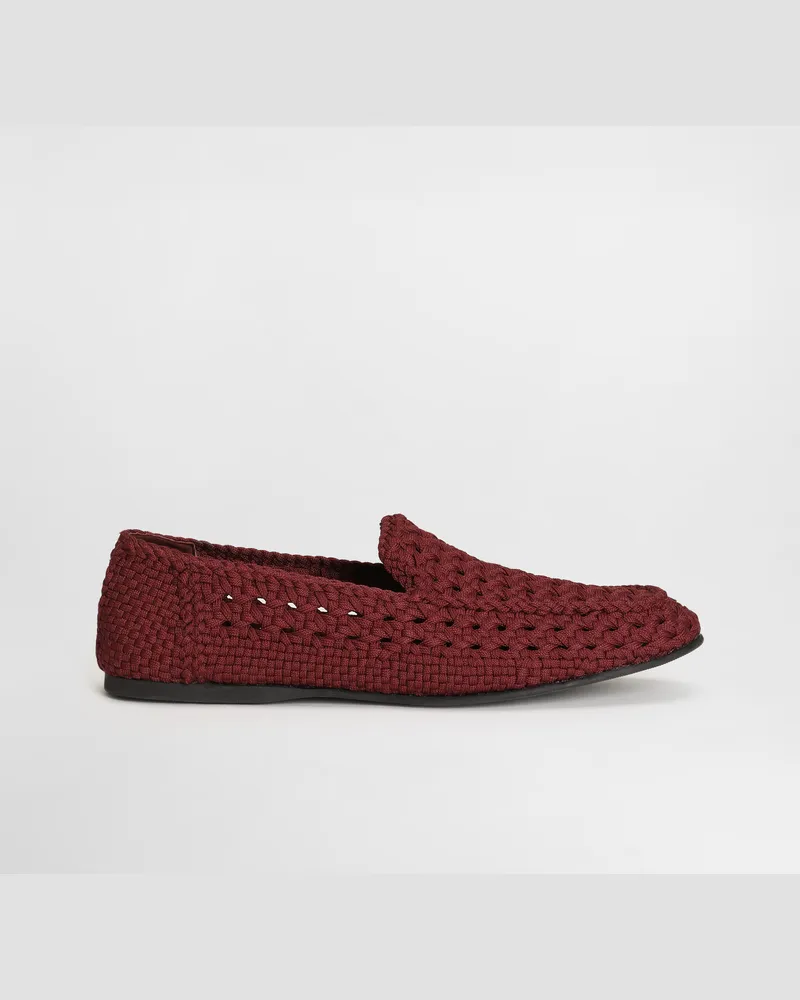 Dolce & Gabbana Slipper Aus Geflochtenem Stoff - Mann Driver Und Mokassins Rot Rot