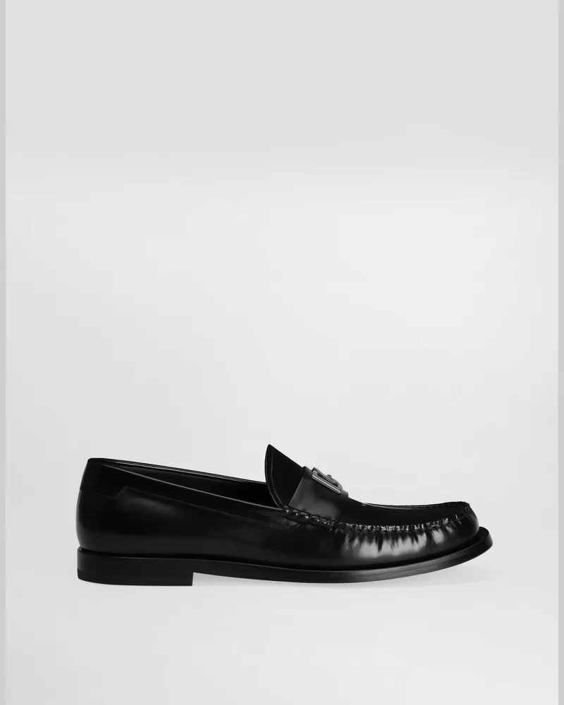 Dolce & Gabbana Mokassin Aus Gebürstetem Kalbsleder - Mann Driver Und Mokassins Schwarz Schwarz