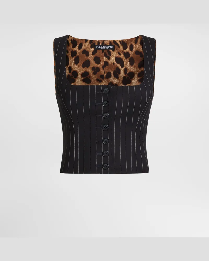 Dolce & Gabbana Weste Aus Wolle In Nadelstreifenoptik - Frau Blazer Mehrfarbig Wolle Mehrfarbig