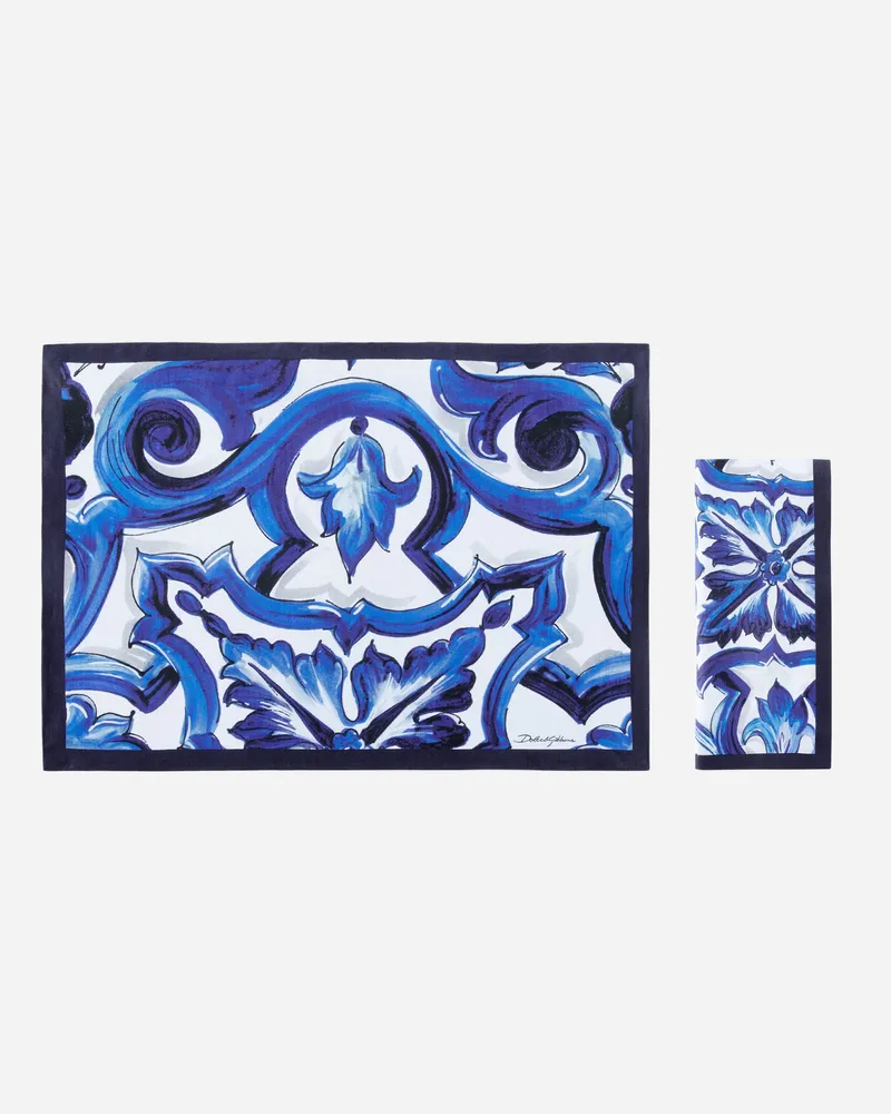 Dolce & Gabbana Set Platzdeckchen Und Serviette Aus Leinen - Sets Platzdeckchen Und Serviette Mehrfarbig Mehrfarbig