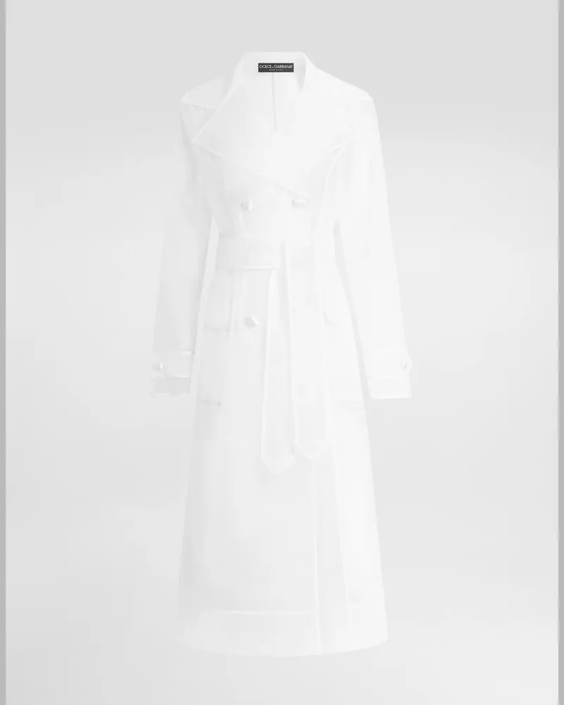 Dolce & Gabbana Trenchcoat Aus Technischem Organza - Frau Mäntel Und Jacken Wei Weiss