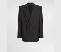Jacke Palermo Aus Wolle Mit Doppelreiher-design In Nadelstreifenoptik - Mann Anzüge Und Blazer Mehrfarbig