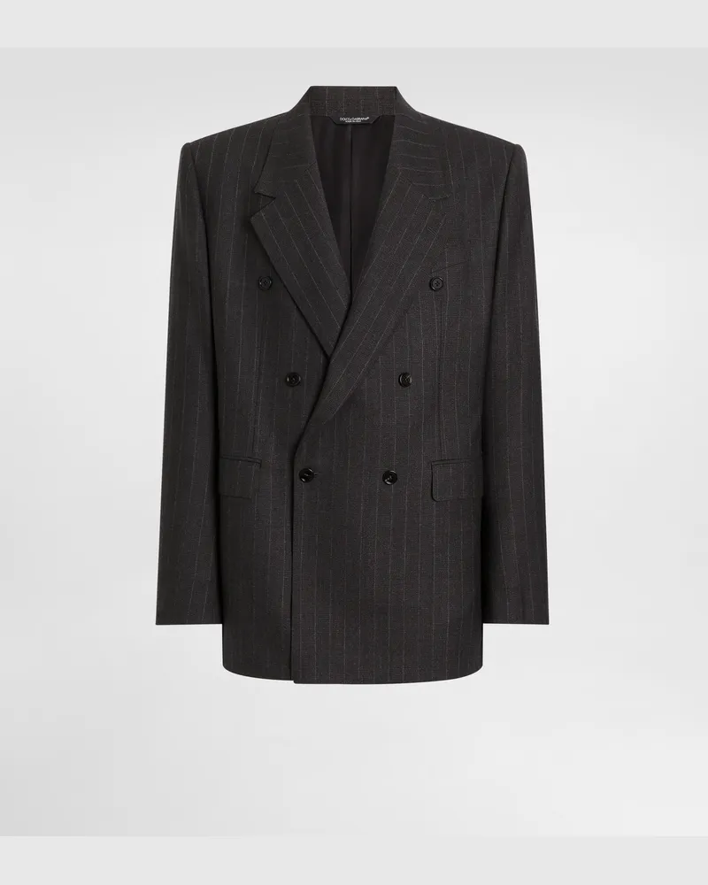 Dolce & Gabbana Jacke Palermo Aus Wolle Mit Doppelreiher-design In Nadelstreifenoptik - Mann Anzüge Und Blazer Mehrfarbig 