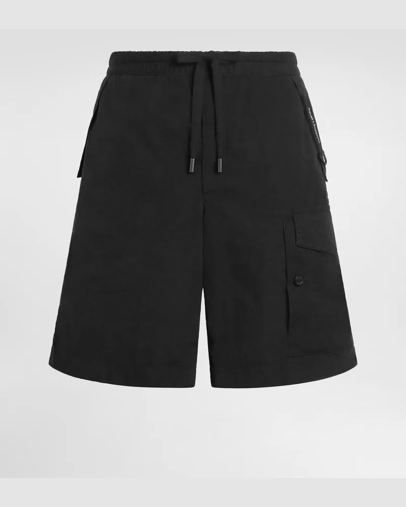 Dolce & Gabbana Waxed Faille Bermuda Shorts - Mann Hosen Und Shorts Schwarz Stoff Black