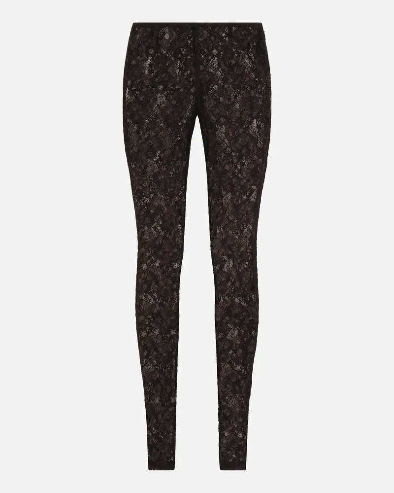 Dolce & Gabbana Leggings Aus Spitze - Frau Hosen Und Shorts Schwarz Schwarz