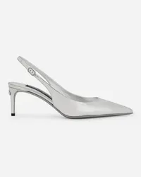 Dolce & Gabbana Slingback aus Kalbsleder Silber