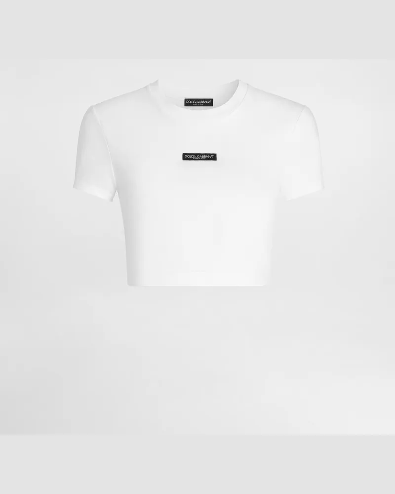 Dolce & Gabbana Jersey-t-shirt Mit Logo - Frau Collection Wei Weiss