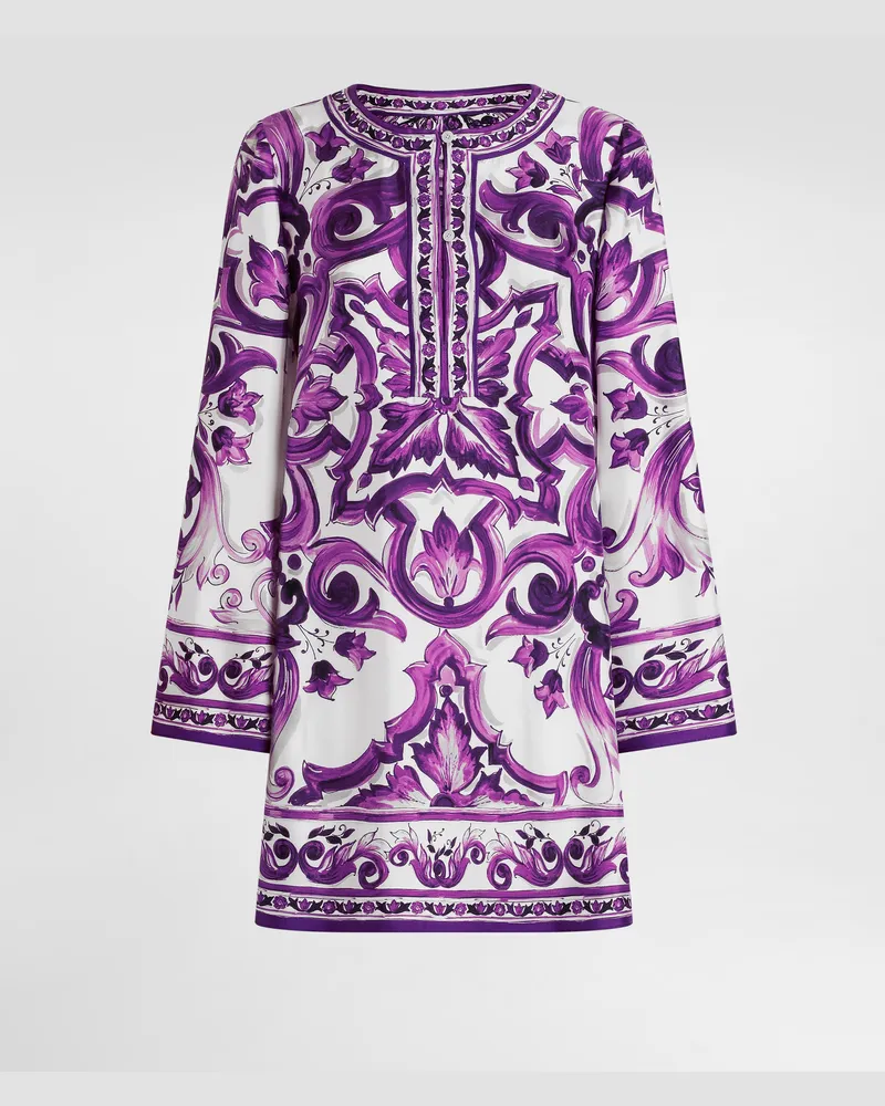 Dolce & Gabbana Majolica-print Twill Dress - Frau Kleider Multicolor Multicolor