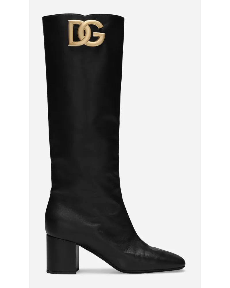 Dolce & Gabbana Stiefel aus Nappaleder Schwarz