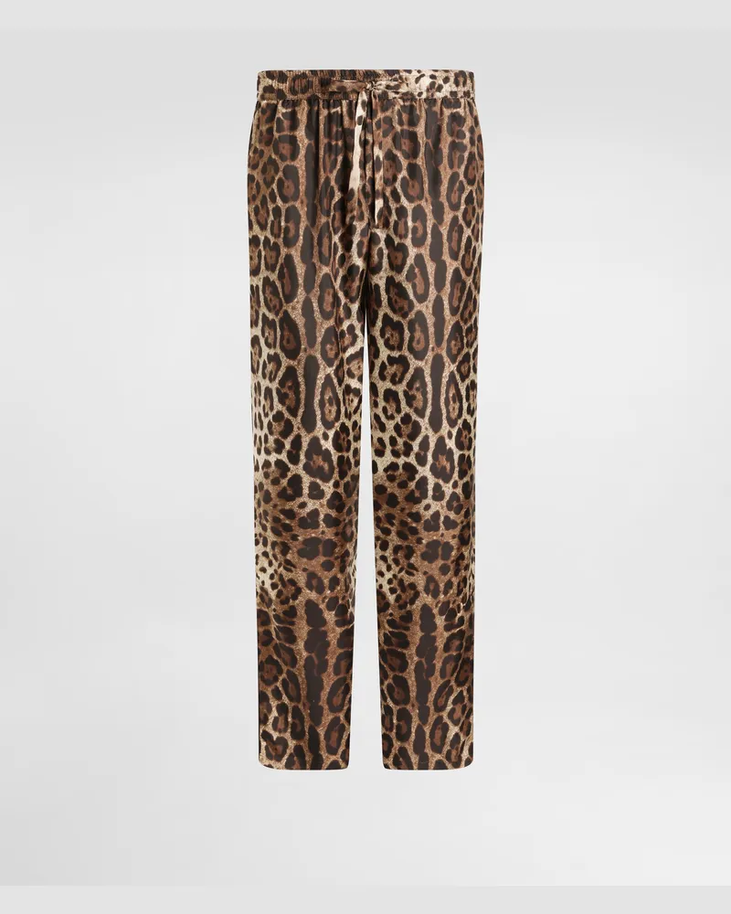 Dolce & Gabbana Pyjamahose Aus Seide - Mann Hosen Und Shorts Animalprint Drucken