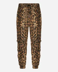 Dolce & Gabbana Jogginghose Crespo im Leoprint mit Plakette Print