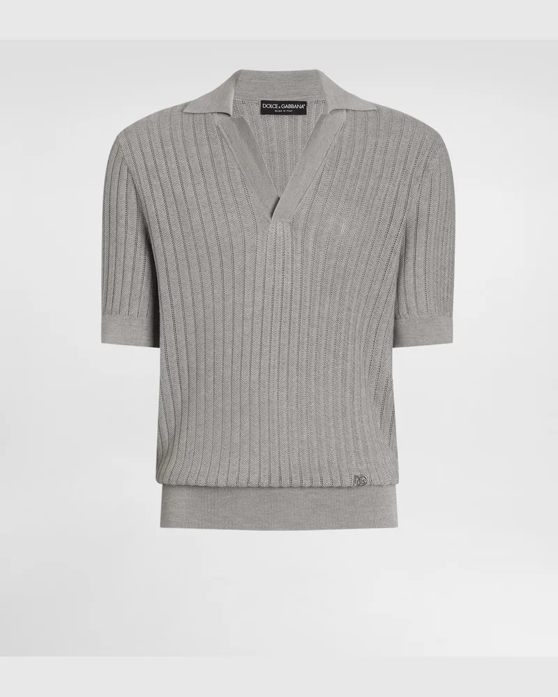 Dolce & Gabbana Polohemd Aus Seide - Mann Strickwaren Grau Grau