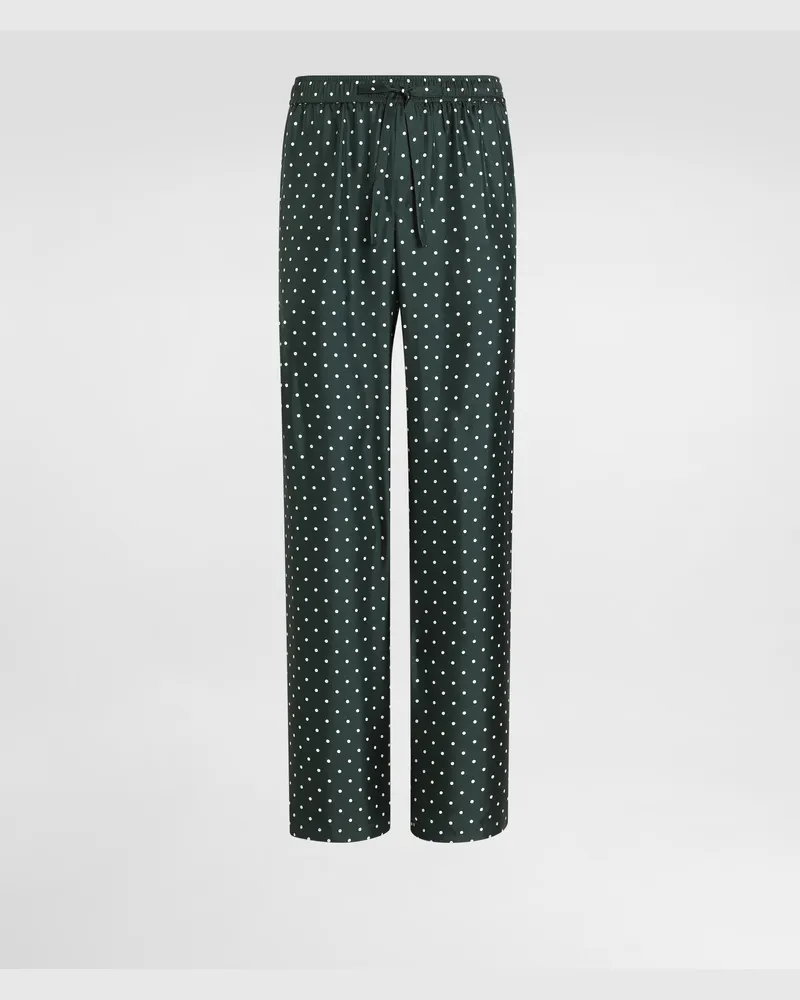 Dolce & Gabbana Hose Vanity Aus Seidentwill Mit Pois-print - Mann Hosen Und Shorts 