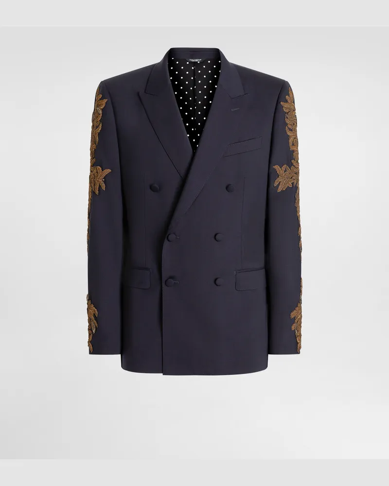 Dolce & Gabbana Double-breasted New Martini Wool Jacket - Mann Anzüge Und Blazer Blau Blue