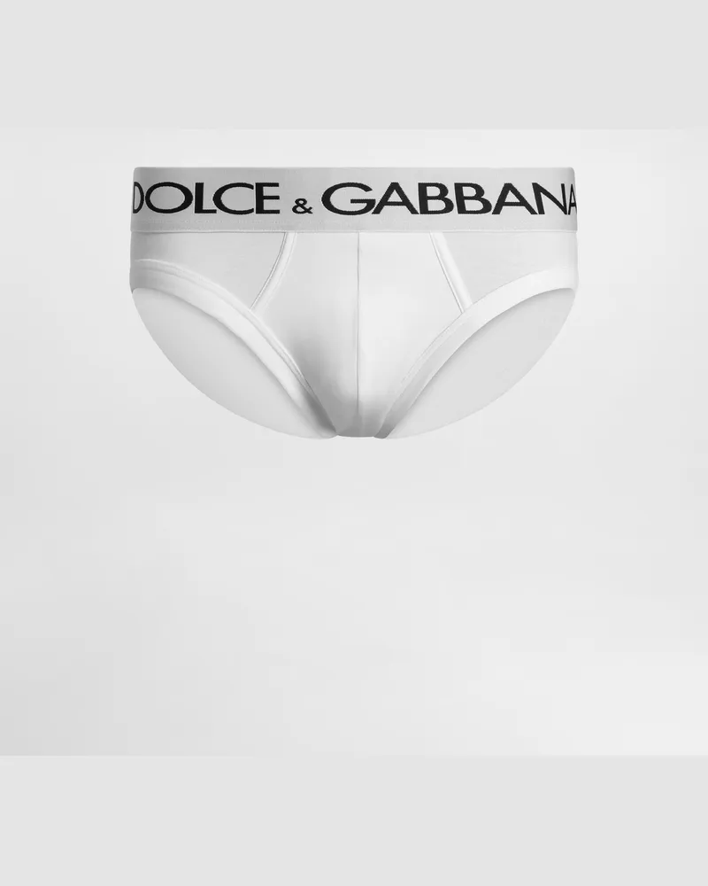 Dolce & Gabbana Midi-slip Bi-elastische Baumwolle - Mann Unterwäsche Und Loungewear Wei� Baumwolle Weiss