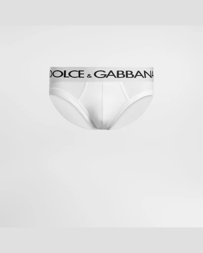 Dolce & Gabbana Midi-slip Bi-elastische Baumwolle - Mann Unterwäsche Und Loungewear Wei� Baumwolle Weiss