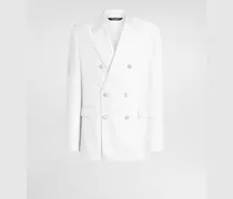 Jacke Sicilia Light Aus Seidentwill Mit Doppelreiher-knöpfung - Mann Anzüge Und Blazer Wei