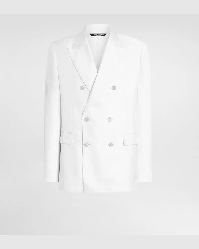 Dolce & Gabbana Jacke Sicilia Light Aus Seidentwill Mit Doppelreiher-knöpfung - Mann Anzüge Und Blazer Wei Weiss