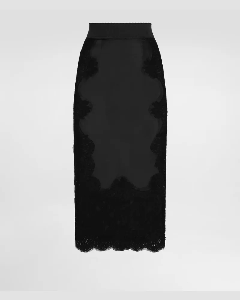 Dolce & Gabbana Longuette-rock Aus Satin - Frau Röcke Schwarz Schwarz