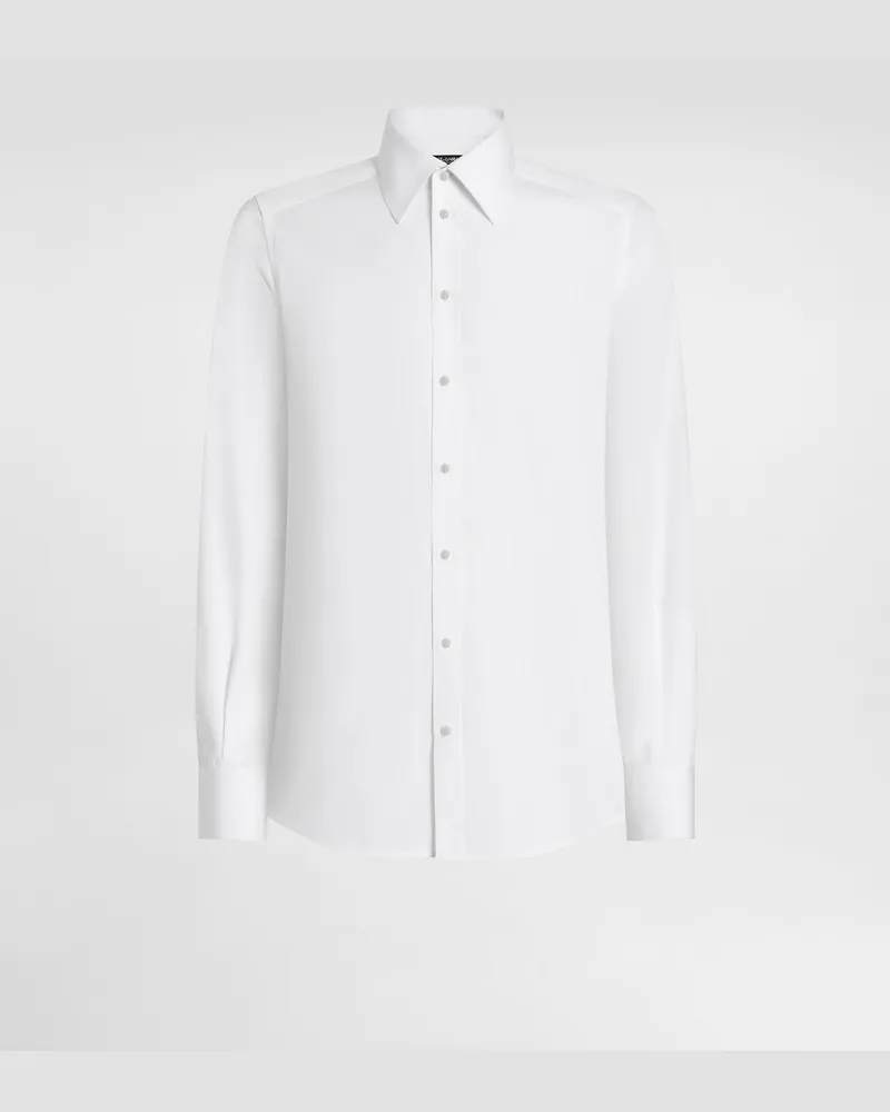 Dolce & Gabbana Cotton Poplin Martini Shirt - Mann Hemden Wei� Baumwolle White