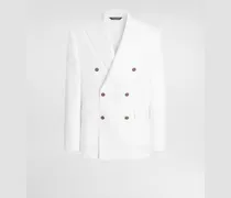 Jacke Sicilia Light Aus Leinen Mit Doppelreiher - Mann Anzüge Und Blazer Wei