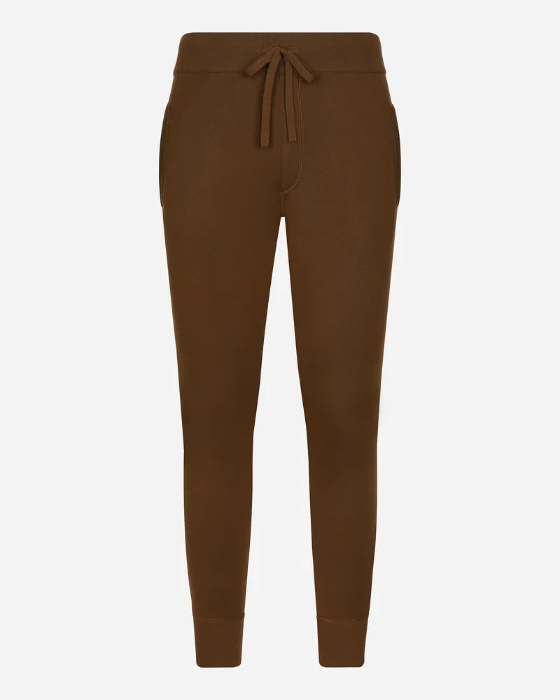 Dolce & Gabbana Jogginghose Aus Woll- Und Kaschmirstrick - Mann Hosen Und Shorts Braun Wolle Braun