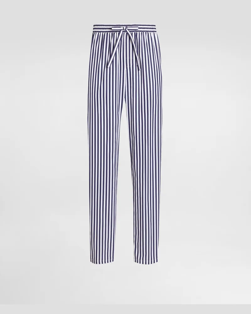 Dolce & Gabbana Striped Poplin Vanity Trousers With Piping - Mann Hosen Und Shorts Mehrfarbig Mehrfarbig