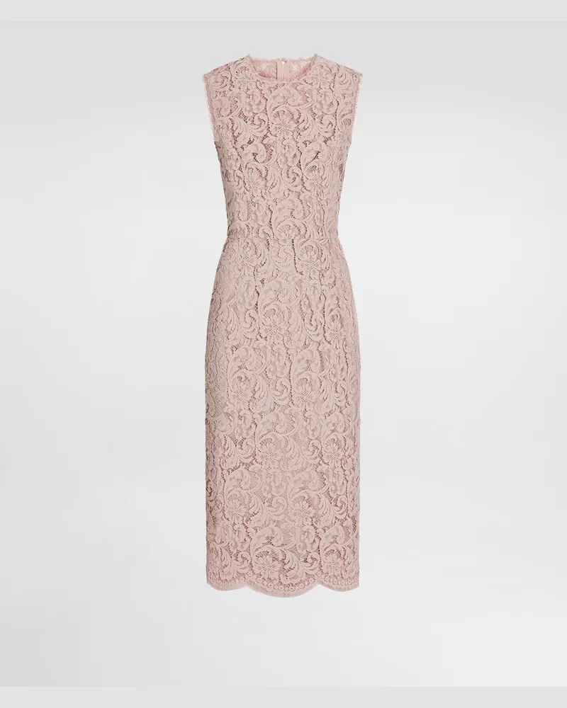Dolce & Gabbana Cordonetto Lace Dress - Frau Kleider Rosa Rosa