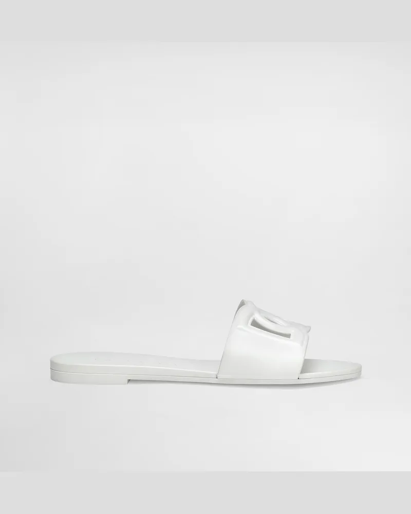 Dolce & Gabbana Rubber Beachwear Sliders - Frau Pantoletten Und Mules Wei� Gummi White