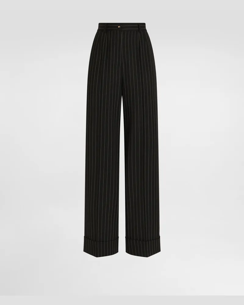 Dolce & Gabbana Pinstripe Bi-stretch Wool Trousers - Frau Hosen Und Shorts #n/d Wolle Multicolor