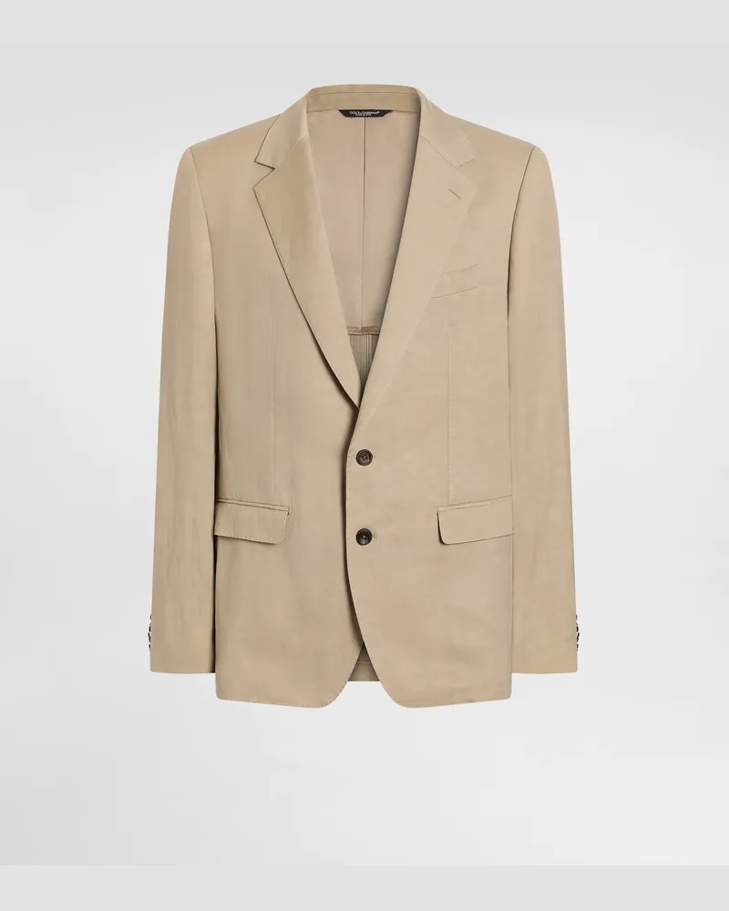 Dolce & Gabbana Sakko Martini Light Aus Leinen Mit Einreihigem Design - Mann Anzüge Und Blazer Beige Beige