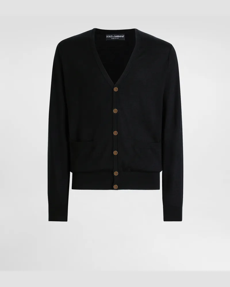 Dolce & Gabbana Cashmere Cardigan - Mann Strickwaren Schwarz Black
