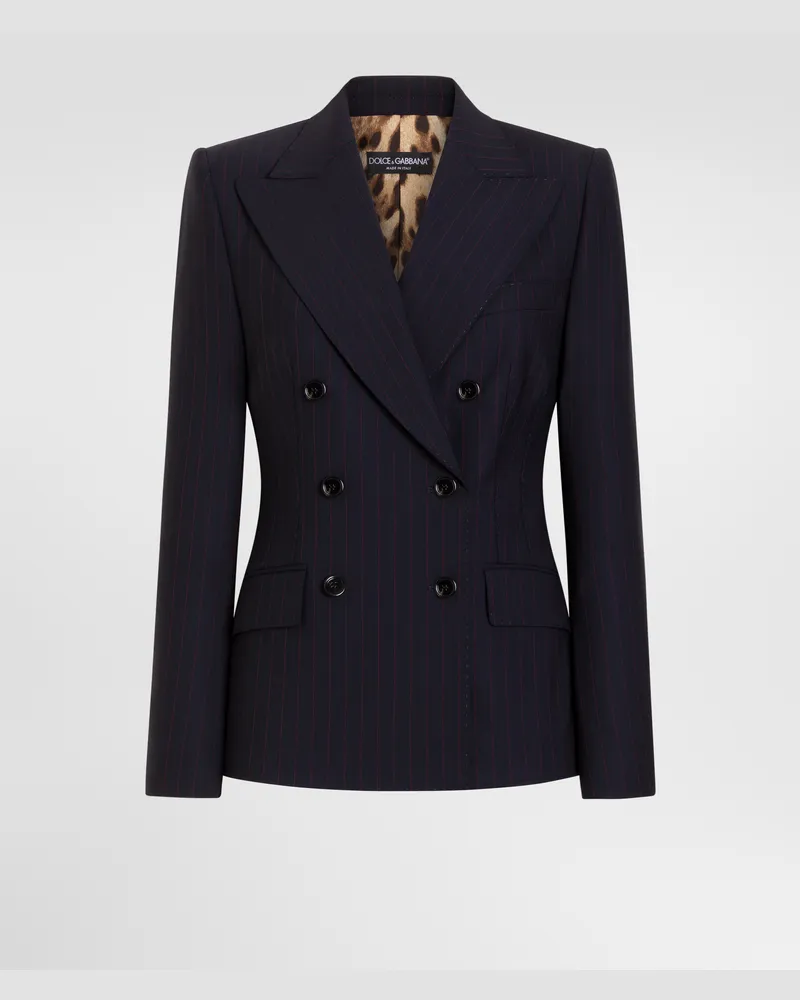 Dolce & Gabbana Jacke Turlington Aus Wolle Doppelreihig In Nadelstreifenoptik - Frau Blazer Mehrfarbig Multicolor