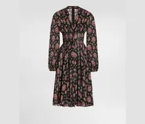 Kleid Aus Chiffon Mit Einem Print Mit Kleinen Blumensträußen - Frau Kleider Mehrfarbig