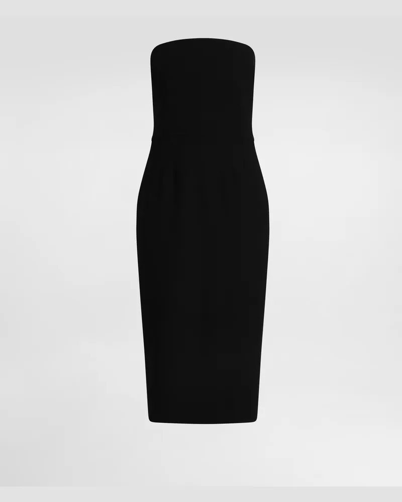 Dolce & Gabbana Kleid Aus Wollcrêpe - Frau Kleider Schwarz Schwarz