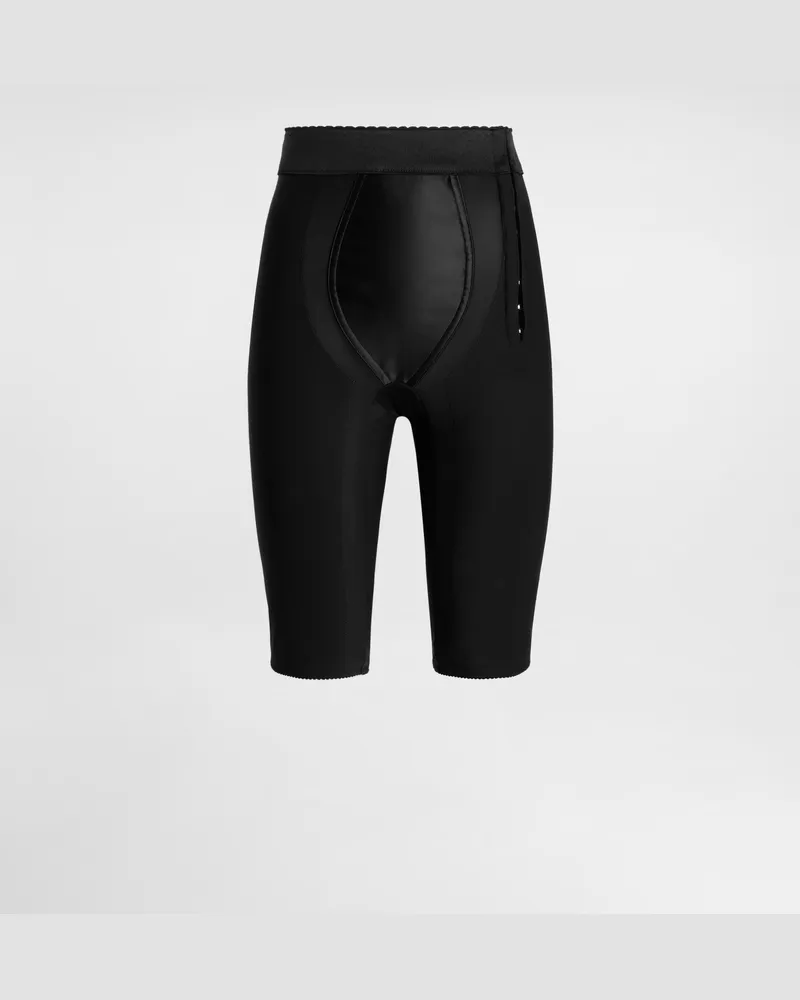 Dolce & Gabbana Stretch Satin Bike Shorts - Frau Hosen Und Shorts Schwarz Black