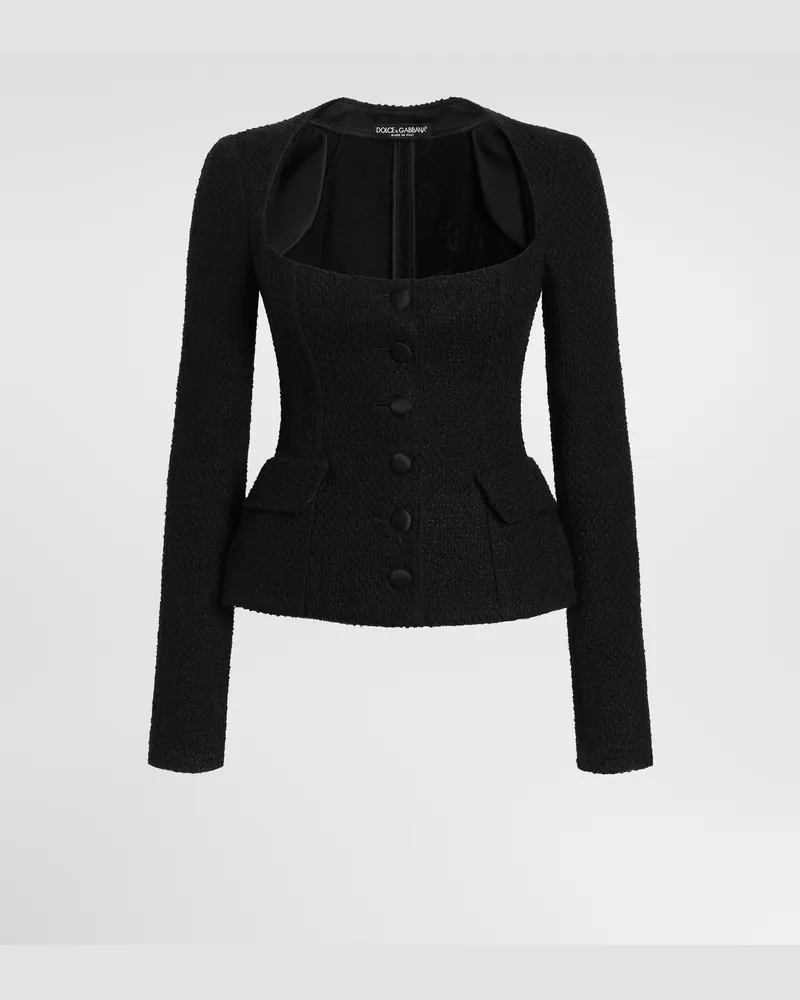 Dolce & Gabbana Jacke Aus Tweed - Frau Collection Schwarz Schwarz