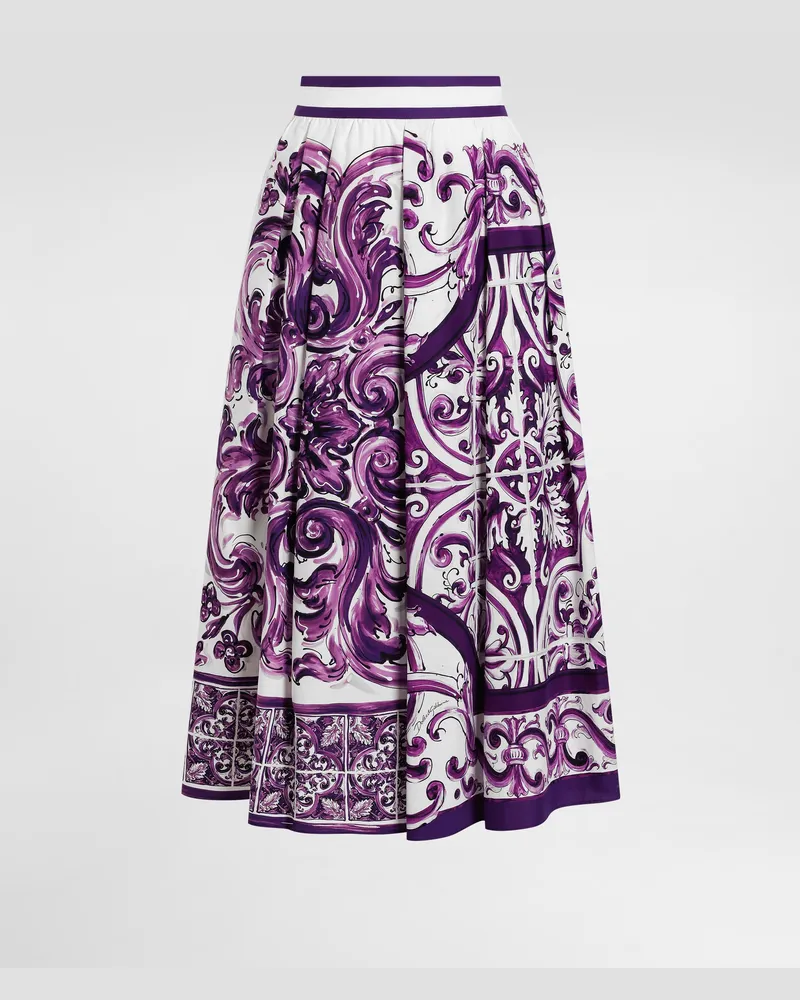Dolce & Gabbana Majolica-print Pleated Skirt - Frau Röcke Multicolor Multicolor