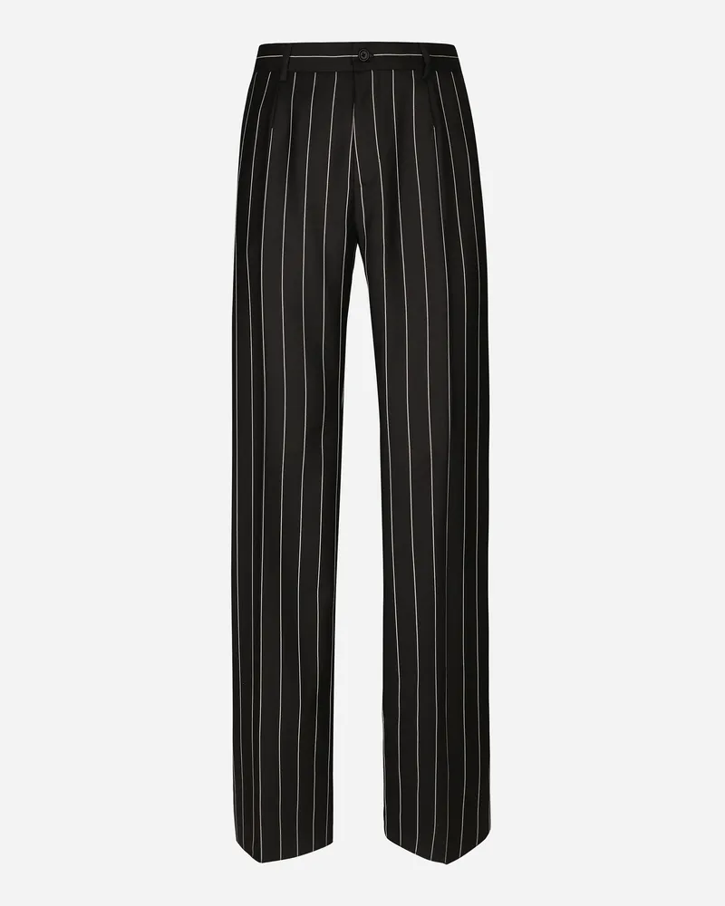 Dolce & Gabbana Nadelstreifenhose Mit Geradem Bein - Mann Hosen Und Shorts #n/d Black