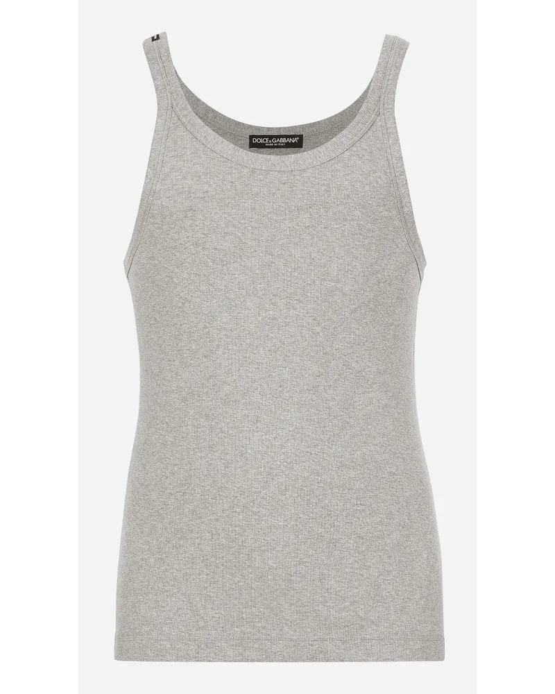 Dolce & Gabbana Tanktop Slim Gerippt Grau